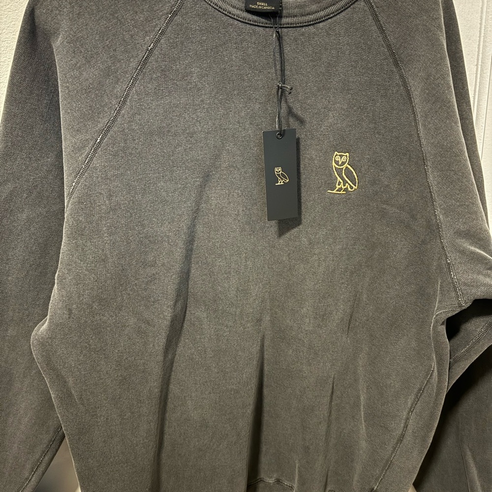 OVO Gray Crewneck Sweater Soft Textured Casual Wear